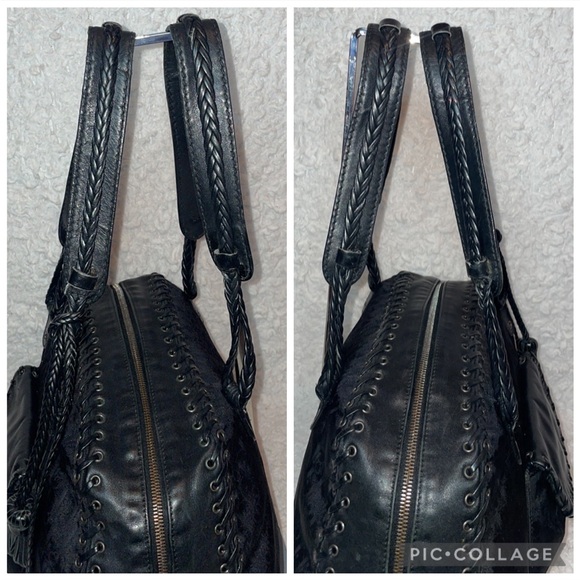 Christian Dior Diorissimo Whipstitch Oblique Heart Charm Shoulder Bag Black - Picture 8 of 16